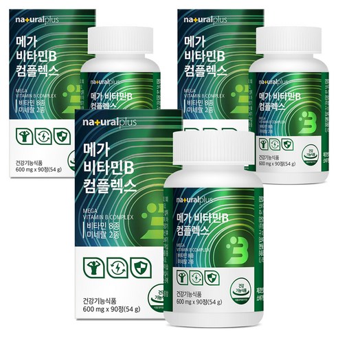 내츄럴플러스 메가 비타민B 컴플렉스 54g, 90정, 3개