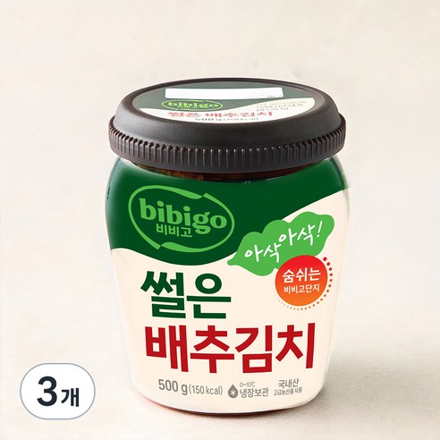비비고 썰은 배추김치, 500g, 3개