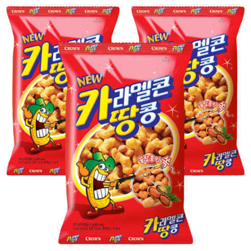 크라운 카라멜콘과땅콩 과자