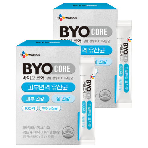 BYO 코어 피부면역 유산균 30p, 60g, 2개