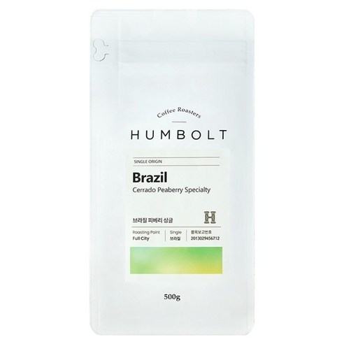 훔볼트 브라질 피베리싱글 원두커피, 500g, 1개, 홀빈(분쇄안함)