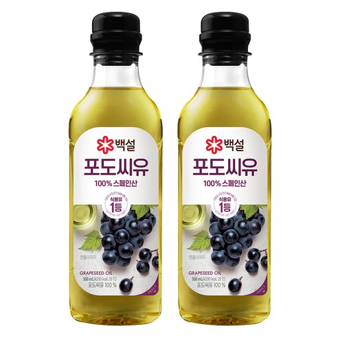 백설 포도씨유, 500ml, 2개