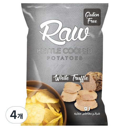 Raw 감자칩 화이트 트러플, 90g, 4개