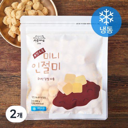 [로켓프레시] 서울마님 빙수용 미니 인절미 (냉동), 200g, 1개입, 2개