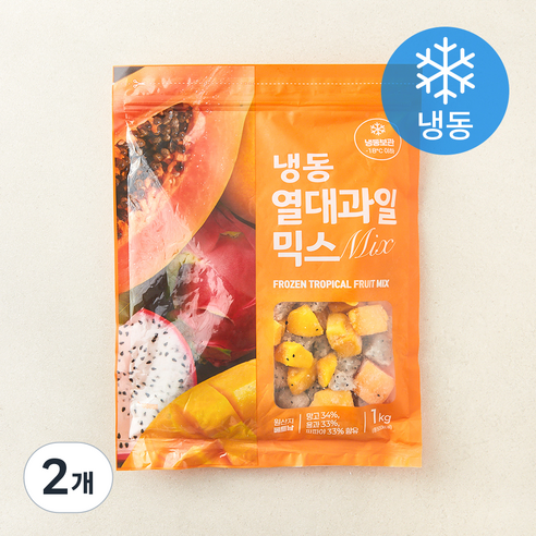 [로켓프레시] 베트남산 열대과일 믹스 (냉동), 2개, 1kg