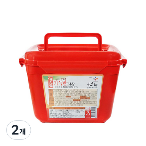 해찬들 태양초 가득한 고추장, 2개, 4.5kg