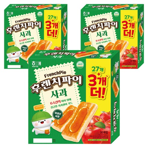 해태제과 후렌치파이 사과, 384g, 3개