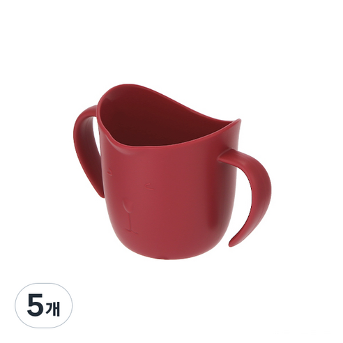 맘스트리 베이비 트레이닝 양손컵, 레드, 5개, 120ml