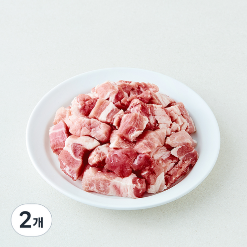 [로켓프레시] 설성목장 무항생제 인증 한돈 삼겹살 찌개용 (냉장), 2개, 400g