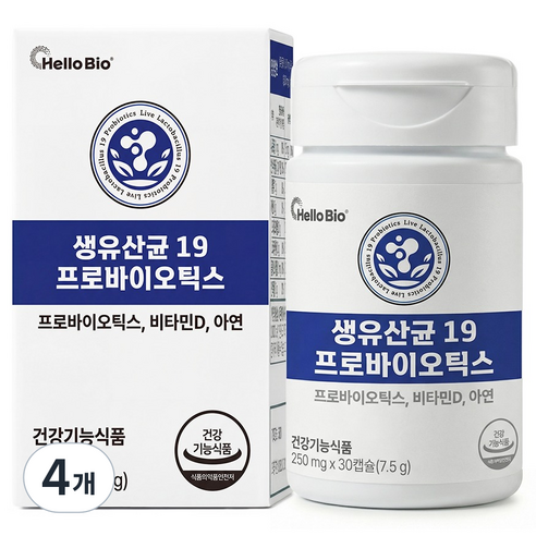 헬로바이오 생유산균 19 프로바이오틱스 7.5g, 4개, 30정