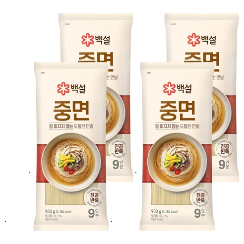 백설 중면, 900g, 4개