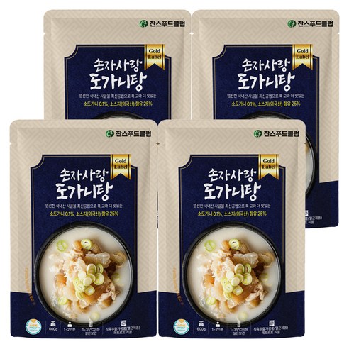 찬스푸드 손자사랑 도가니탕, 4개, 600g