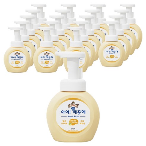 아이깨끗해 핸드워시 순 보송보송 파우더향, 250ml, 20개