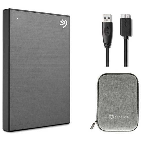 씨게이트 One Touch HDD 외장하드 STKY2000404 데이터복구+암호화 기능+파우치+USB케이블