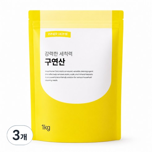 이너홈 깔끔 구연산 세제, 1kg, 3개