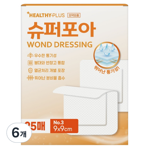밴드골드 헬씨플러스 슈퍼포아 드레싱밴드 화이트, 6개, 25개입