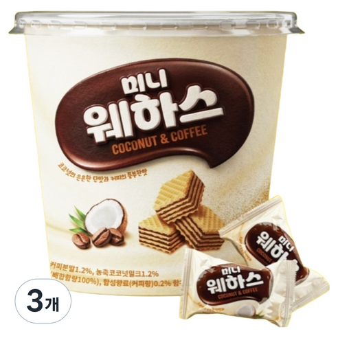 미니웨하스 코코넛커피맛, 3개, 168g