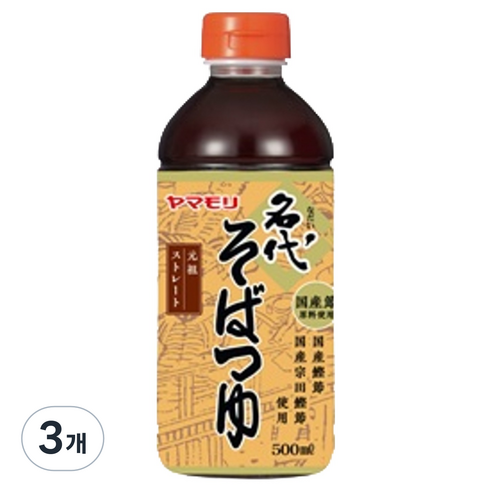 야마모리 나다이 일본 50년 전통 쯔유, 3개, 500ml