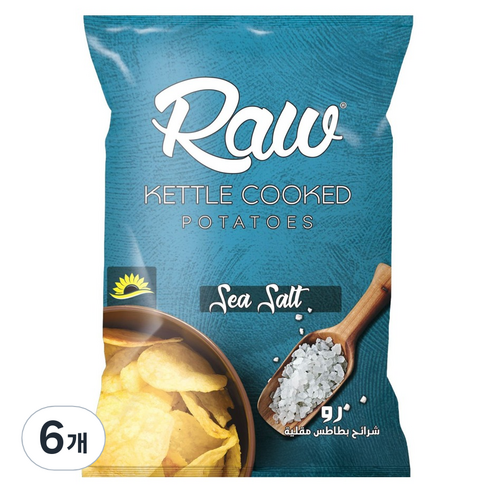 Raw 감자칩 씨솔트, 100g, 6개
