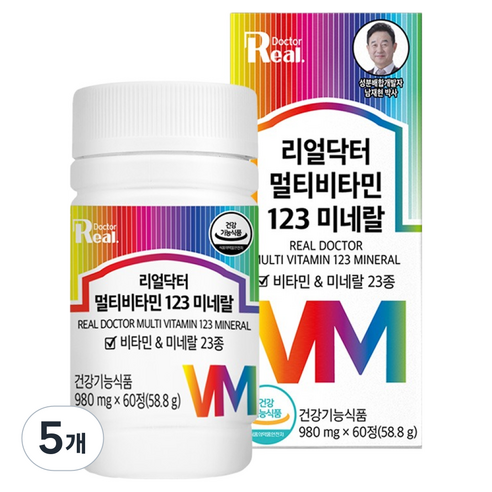 리얼닥터 멀티비타민 123 미네랄, 60정, 5개