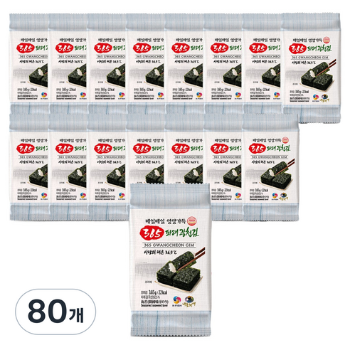 내포천애 365 파래 광천김, 80개, 3.65g