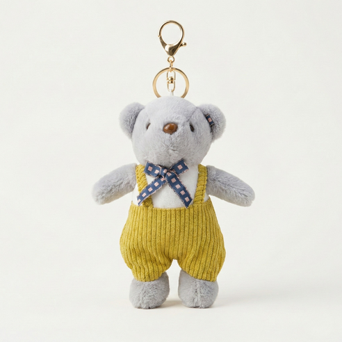 금홍팬시 곰돌이 선물 가방 인형키링, 머스타드, 1개, 15cm