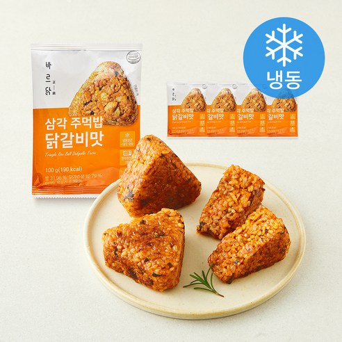 [로켓프레시] 바르닭 삼각주먹밥 닭갈비맛 (냉동), 100g, 5개