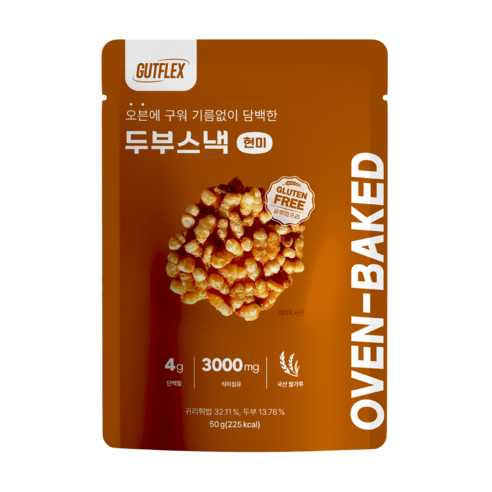 GUTFLEX 것플렉스 두부스낵 현미, 50g, 3개
