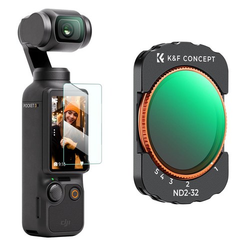 K&F DJI Osmo Pocket 3 / DJI Osmo Pocket 4 용 자석식 가변 ND2-32 중성 밀도 필터  (다중 코팅 광학 유리 필터)