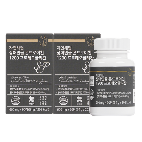 자연해답 상어연골 콘드로이친 1200 프로테오글리칸, 2개, 90정