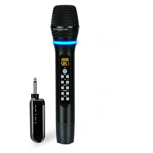 무선 마이크 채널 2 UHF 전문 핸드 헬드 마이크 파티 가라오케 교회 공연 세션 50 미터 거리