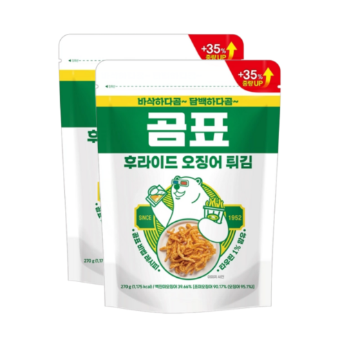 곰표 후라이드 오징어튀김 270  2pk 진미채튀김