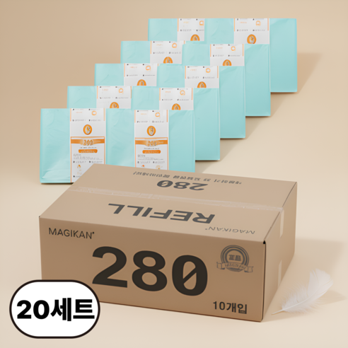 매직캔 정품 리필봉투 280 기저귀 처리봉투 베이비파우더향 [10롤]