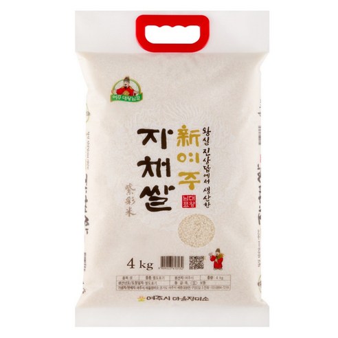[25년햅쌀] 현대백화점 납품용 프리미엄쌀 대왕님표 여주쌀 진상미 건강한 자채쌀, 상등급, 1개, 4kg