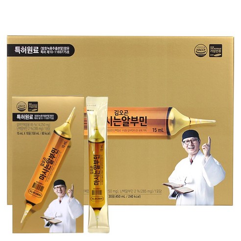 주원생활건강 NEW 김오곤 마시는알부민 더 진해진 알부민+선물용쇼핑백+김오곤녹용홍삼보력환(리뷰이벤트), 30개, 15ml