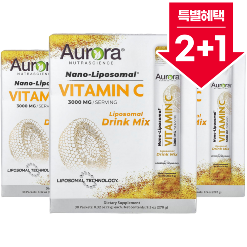 오로라 나노 리포좀 비타민C 3000MG 분말 30포 3개, 3개, 30회분