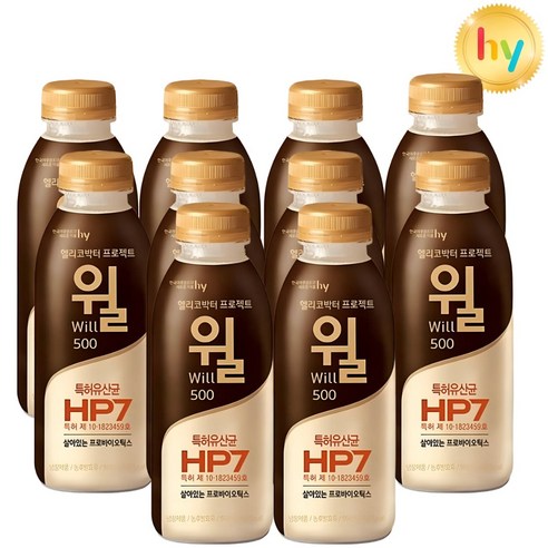 hy 에치와이 헬리코박터 프로젝트 윌 요거트, 10개, 500ml