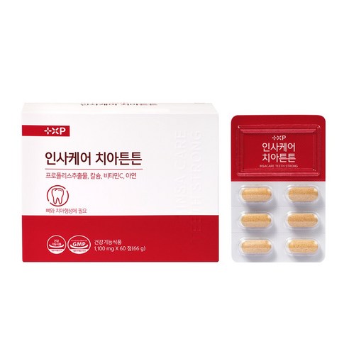 이가탄탄함을 원하시는 분 치아건강 정품 인사케어 치아튼튼, 2개, 60정