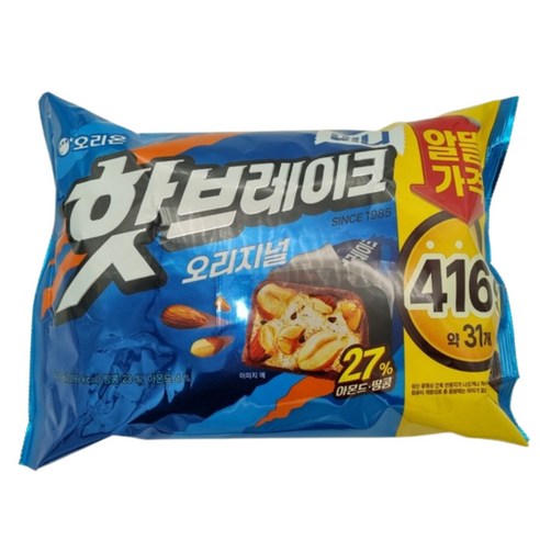 오리온 핫브레이크 미니 오리지널, 416g, 8개