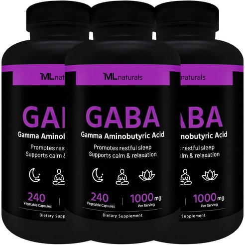 [미국빠른직구] 신제품 마이라이프 내추럴스 가바 1000mg, 3개, 240정