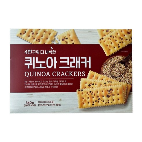 4번구워 더 바삭한 퀴노아 크래커, 5개, 340g