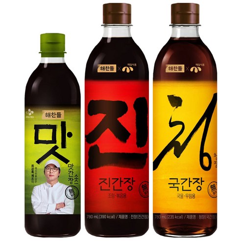 해찬들 간장 (맛간장+진장+청장), 2.01L, 3세트