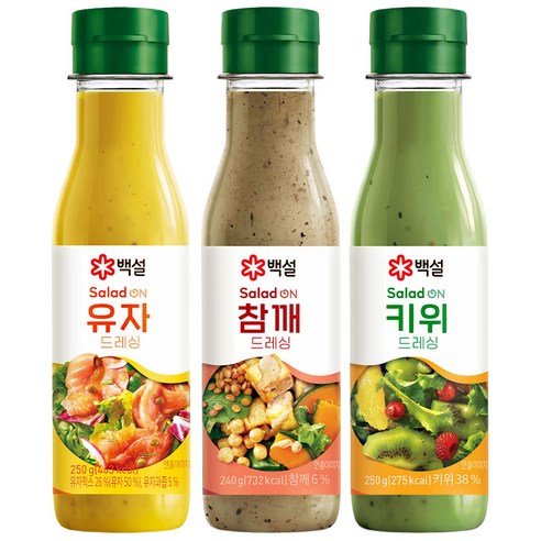 백설 드레싱 3종(유자드레싱+참깨드레싱+키위드레싱)