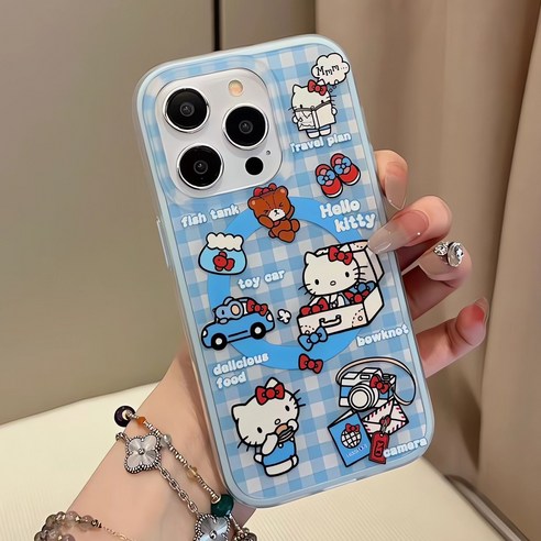 아이폰 17 16 15 프로 프로맥스 맥세이프 낙상 방지 핸드폰케이스 체크 고양이
