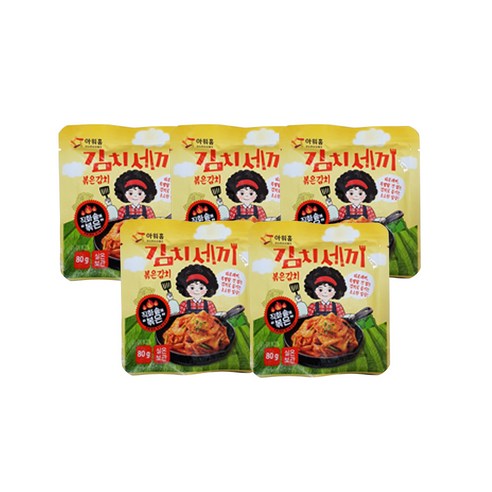 아워홈 김치세끼 볶음김치 80g x5개, 80g, 5개