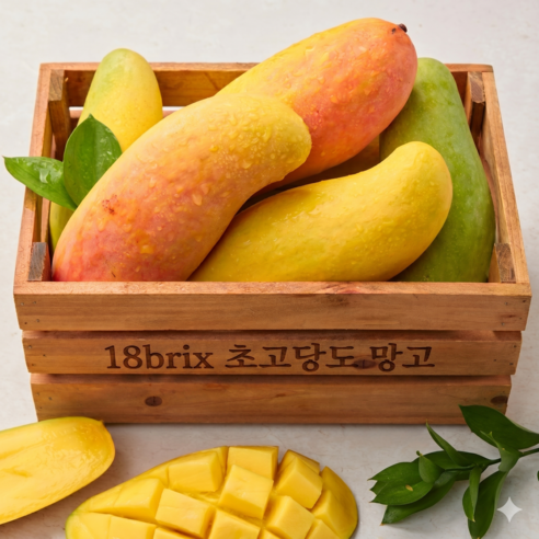 [백화점급] 초고당도 18브릭스이상 무지개 골드망고, 1세트, 1kg