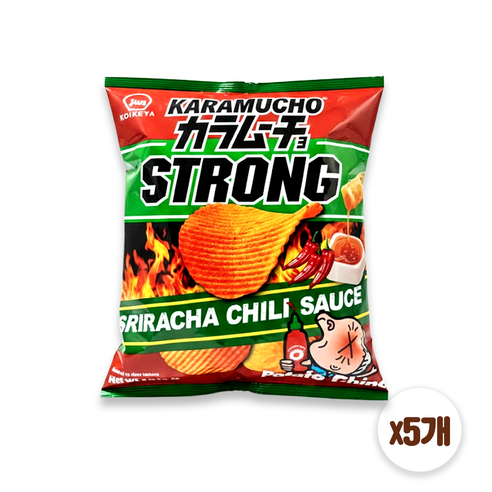 코이케야 카라무쵸 스트롱 스리라차 칠리소스 감자칩 일본 매운맛 과자, 54g, 5개