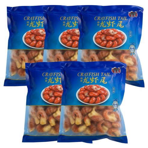 중국산 룽샤웨이 민물 가재 꼬리 마라룽샤 냉동가재 500g, 5개, 500g