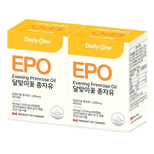 [데일리원] EPO 달맞이꽃 종자유 1010mg X 60캡슐 2통