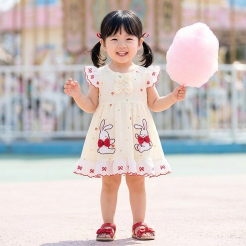 몽실이 리본프릴 토끼원피스